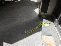 Crime scene tape is marking where the machete stabbing is taking place. The New York City Police Department is saying that at approximately...