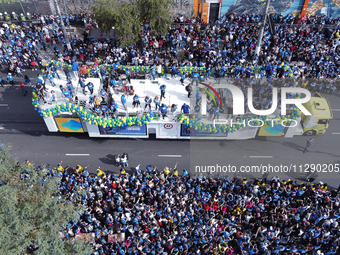 Faithful are participating in the 32nd March for Jesus promoted by the Renascer em Cristo Church in the Central region of Sao Paulo, on Thur...