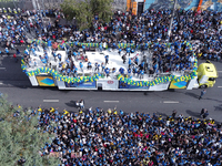 Faithful are participating in the 32nd March for Jesus promoted by the Renascer em Cristo Church in the Central region of Sao Paulo, on Thur...