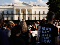 People attend a 'Mourner's Kaddish for Rafah' demonstration in front of the White House in Washington, D.C. on May 30, 2024. The action was...