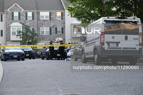 Police are investigating a murder-attempted suicide that is occurring at a home in Elkridge, Maryland, United States, on May 30, 2024. Frida...