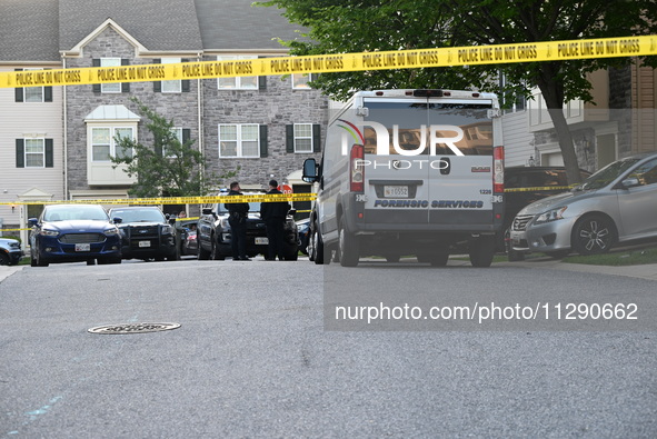 Police are investigating a murder-attempted suicide that is occurring at a home in Elkridge, Maryland, United States, on May 30, 2024. Frida...