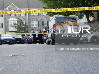 Police are investigating a murder-attempted suicide that is occurring at a home in Elkridge, Maryland, United States, on May 30, 2024. Frida...