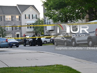 Police are investigating a murder-attempted suicide that is occurring at a home in Elkridge, Maryland, United States, on May 30, 2024. Frida...