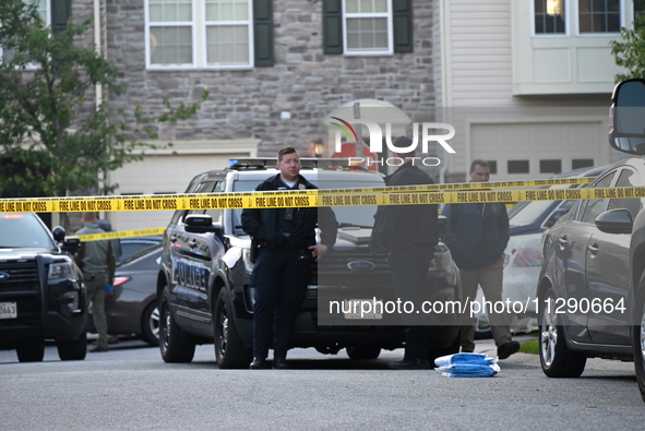 Police are investigating a murder-attempted suicide that is occurring at a home in Elkridge, Maryland, United States, on May 30, 2024. Frida...