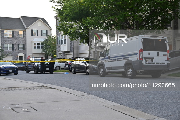 Police are investigating a murder-attempted suicide that is occurring at a home in Elkridge, Maryland, United States, on May 30, 2024. Frida...