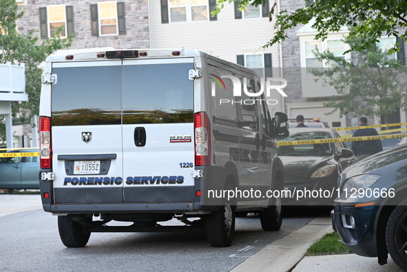 Police are investigating a murder-attempted suicide that is occurring at a home in Elkridge, Maryland, United States, on May 30, 2024. Frida...