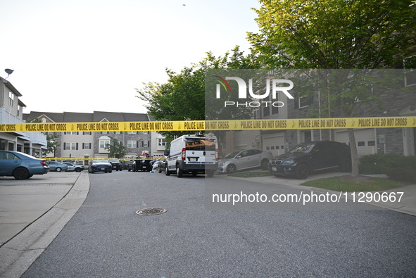 Police are investigating a murder-attempted suicide that is occurring at a home in Elkridge, Maryland, United States, on May 30, 2024. Frida...