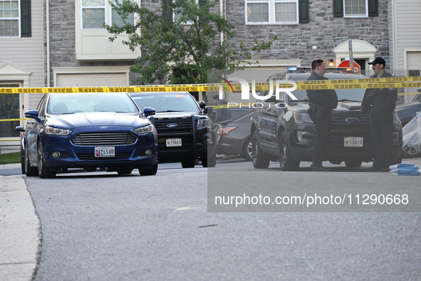 Police are investigating a murder-attempted suicide that is occurring at a home in Elkridge, Maryland, United States, on May 30, 2024. Frida...