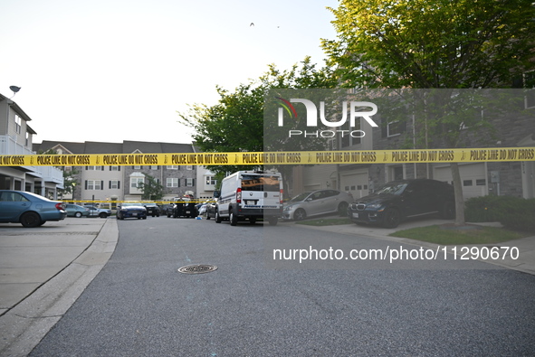 Police are investigating a murder-attempted suicide that is occurring at a home in Elkridge, Maryland, United States, on May 30, 2024. Frida...