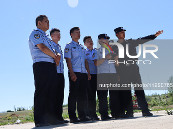 Border police officers are flying independently under the guidance of instructors in Altay, Xinjiang province, China, on May 31, 2024. (