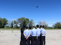 Border police officers are flying independently under the guidance of instructors in Altay, Xinjiang province, China, on May 31, 2024. (