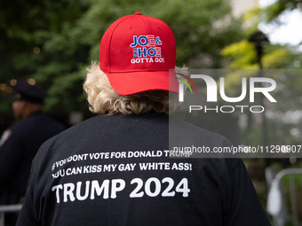 Supporters of former U.S. president Donald Trump are gathering near Manhattan Criminal Court in New York, United States, on May 30, 2024, mo...