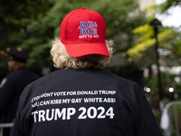 Supporters of former U.S. president Donald Trump are gathering near Manhattan Criminal Court in New York, United States, on May 30, 2024, mo...