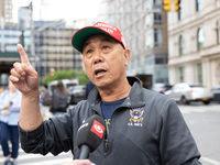 Supporters of former U.S. president Donald Trump are gathering near Manhattan Criminal Court in New York, United States, on May 30, 2024, mo...