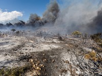 Thick smoke is being seen in the area in Limassol, Cyprus, on May 31, 2024. Some buildings are being in danger after a fire is breaking out...