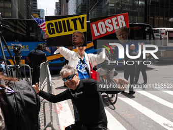 Former president Donald Trump is making a statement after the guilty verdict at Trump Tower in New York City, USA, on May 31, 2024. (