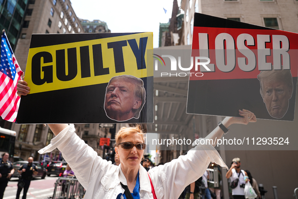 Former president Donald Trump is making a statement after the guilty verdict at Trump Tower in New York City, USA, on May 31, 2024. 