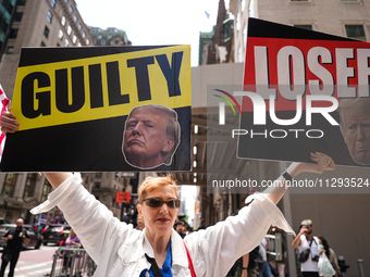 Former president Donald Trump is making a statement after the guilty verdict at Trump Tower in New York City, USA, on May 31, 2024. (