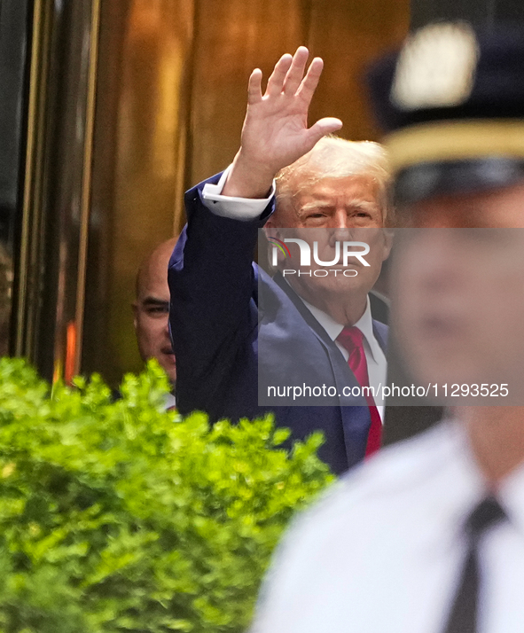 Former president Donald Trump is making a statement after the guilty verdict at Trump Tower in New York City, USA, on May 31, 2024. 