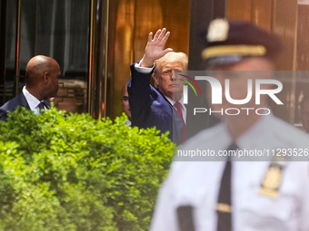 Former president Donald Trump is making a statement after the guilty verdict at Trump Tower in New York City, USA, on May 31, 2024. (