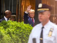 Former president Donald Trump is making a statement after the guilty verdict at Trump Tower in New York City, USA, on May 31, 2024. (