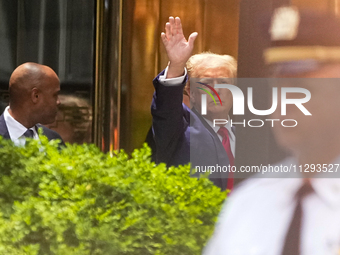 Former president Donald Trump is making a statement after the guilty verdict at Trump Tower in New York City, USA, on May 31, 2024. (