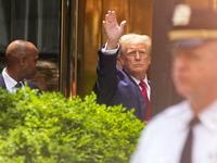 Former president Donald Trump is making a statement after the guilty verdict at Trump Tower in New York City, USA, on May 31, 2024. (