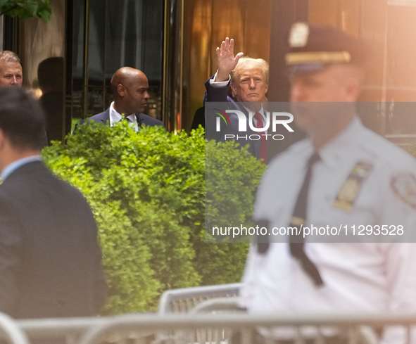 Former president Donald Trump is making a statement after the guilty verdict at Trump Tower in New York City, USA, on May 31, 2024. 