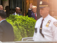 Former president Donald Trump is making a statement after the guilty verdict at Trump Tower in New York City, USA, on May 31, 2024. (