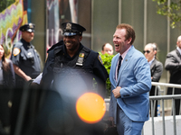 Andrew Giuliani is appearing as former president Donald Trump is making a statement after a guilty verdict at Trump Tower in New York City,...