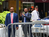 The NYPD is standing outside Trump Tower as former President Donald Trump is making a statement after the guilty verdict at Trump Tower in N...