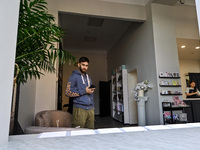 A man is seen in a shop damaged by the Russian missile attack in Zaporizhzhia, Ukraine, on June 1, 2024. In Zaporizhzhia, traffic is tempora...