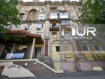 A residential building is being damaged by the Russian missile attack in Zaporizhzhia, Ukraine, on June 1, 2024. In Zaporizhzhia, traffic is...