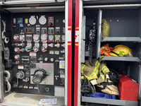 Knobs, buttons, and gauges are appearing on a fire truck in Unionville, Ontario, Canada, on June 03, 2023. (