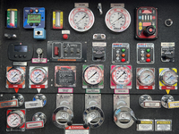 Knobs, buttons, and gauges are appearing on a fire truck in Unionville, Ontario, Canada, on June 03, 2023. (