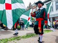 Thousands of people are attending the ''Boxmeerse Vaart,'' an ancient Holy Blood procession, in Boxmeer, Netherlands, on June 2, 2024. (