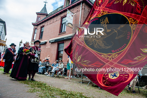 Thousands of people are attending the ''Boxmeerse Vaart,'' an ancient Holy Blood procession, in Boxmeer, Netherlands, on June 2, 2024. 