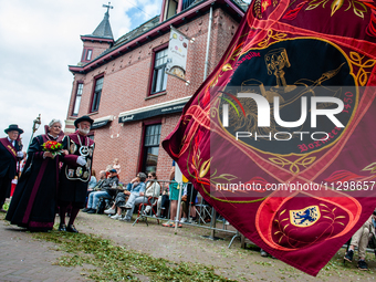 Thousands of people are attending the ''Boxmeerse Vaart,'' an ancient Holy Blood procession, in Boxmeer, Netherlands, on June 2, 2024. (