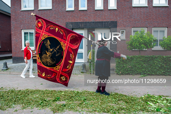 Thousands of people are attending the ''Boxmeerse Vaart,'' an ancient Holy Blood procession, in Boxmeer, Netherlands, on June 2, 2024. 