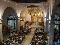 Hundreds of people are celebrating Corpus Christi Day with a procession in San Sebastian de los Reyes, Madrid, Spain, on June 2, 2024. Diffe...