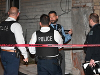 Chicago police are canvassing the area for evidence. A male victim is dying after being shot twenty-five times in a double shooting in Chica...