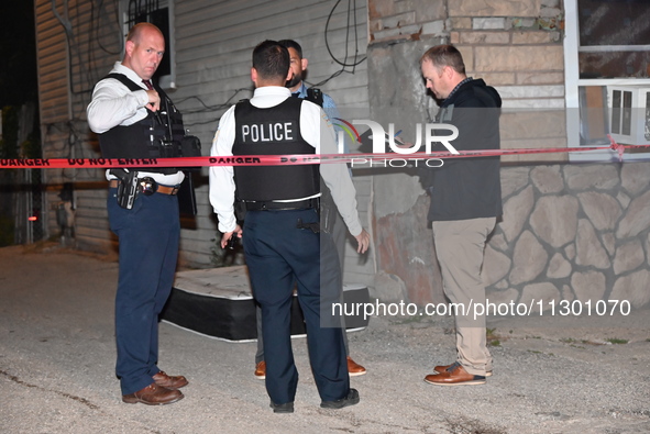 Chicago police are canvassing the area for evidence. A male victim is dying after being shot twenty-five times in a double shooting in Chica...