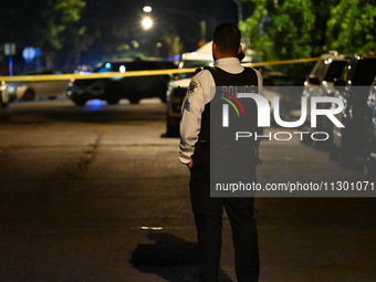 Chicago police are canvassing the area for evidence. A male victim is dying after being shot twenty-five times in a double shooting in Chica...