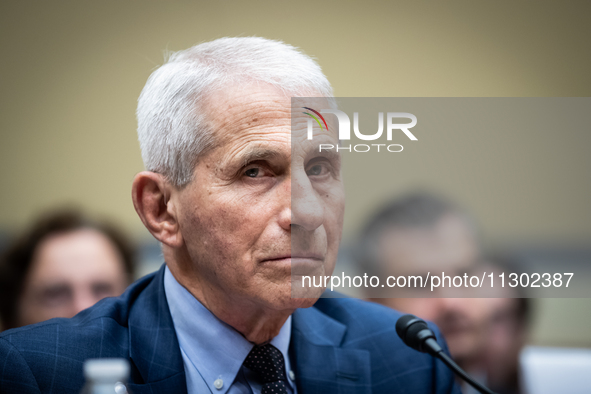 Dr. Anthony Fauci, former Director of the National Institute of Allergy and Infectious Diseases, testifies before the House Select Committee...