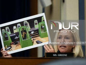 Rep. Marjorie Taylor Greene confronts Dr. Anthony Fauci, former Director of the National Institute of Allergy and Infectious Diseases, durin...