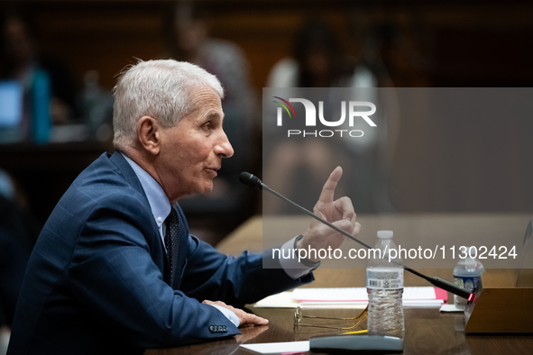 Dr. Anthony Fauci, former Director of the National Institute of Allergy and Infectious Diseases, testifies before the House Select Committee...