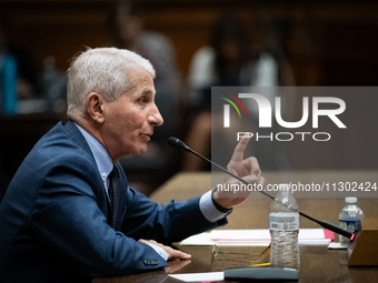 Dr. Anthony Fauci, former Director of the National Institute of Allergy and Infectious Diseases, testifies before the House Select Committee...