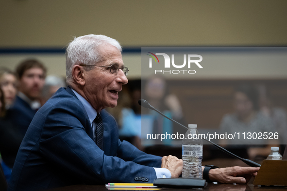 Dr. Anthony Fauci, former Director of the National Institute of Allergy and Infectious Diseases, testifies before the House Select Committee...