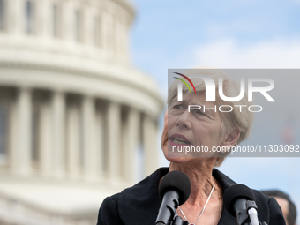 Rep. Deborah Ross (D-NC) speaks during a press conference on a hearing of the House Select Committee on the Corona Virus Pandemic, that will...